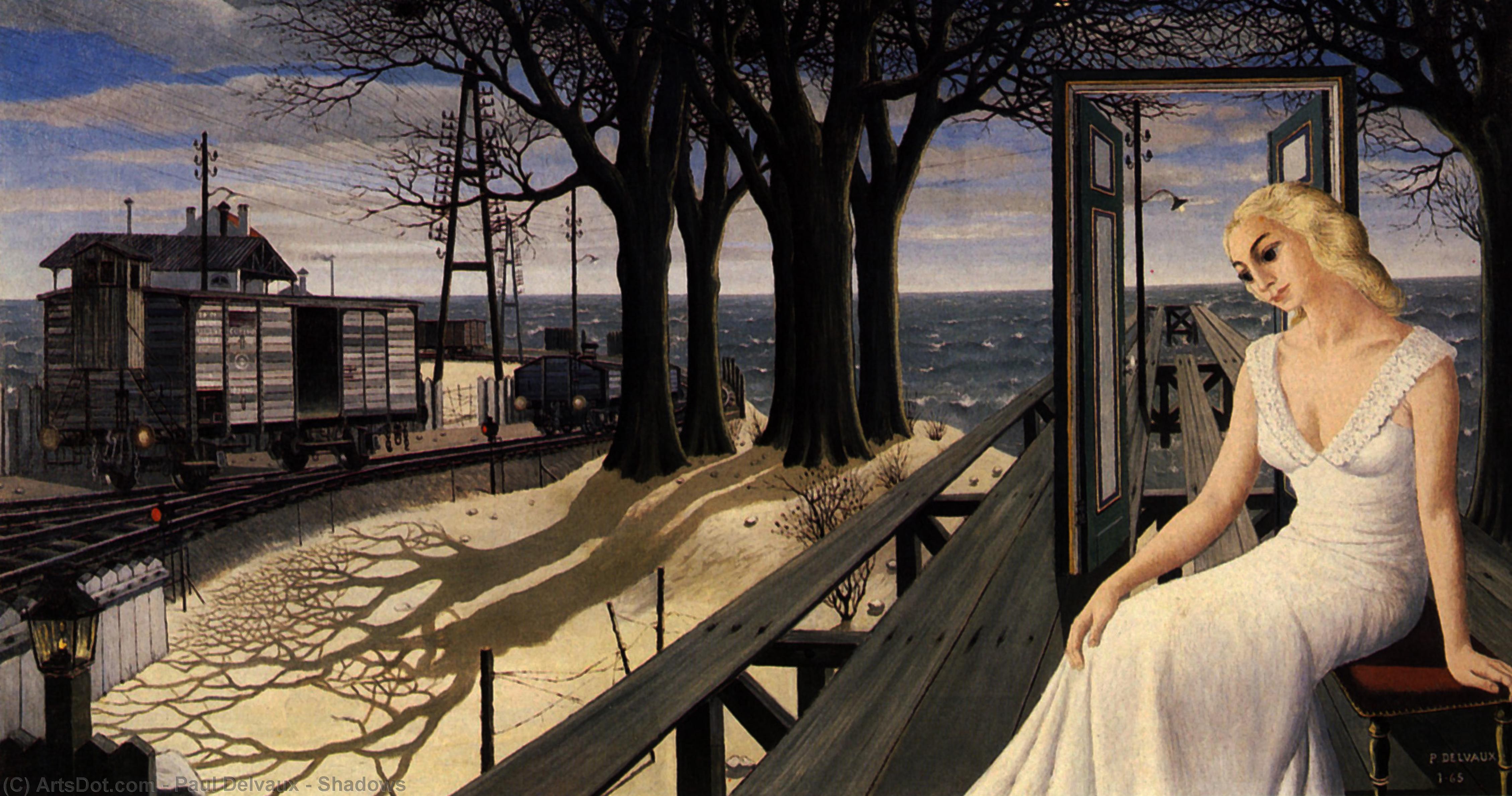 Wikioo.org - The Encyclopedia of Fine Arts - Painting, Artwork by Paul Delvaux - Shadows