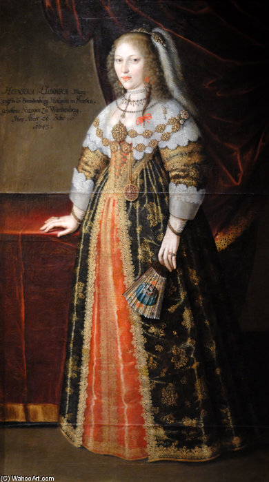 WikiOO.org - Encyclopedia of Fine Arts - Målning, konstverk Benjamin Block - Portrait Of Henriette Luise Von Wurttemberg