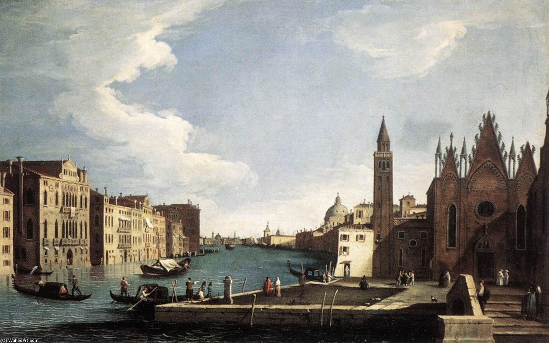 Wikioo.org - The Encyclopedia of Fine Arts - Painting, Artwork by Bernardo Canal - The Grand Canal With The Church Of La Carita