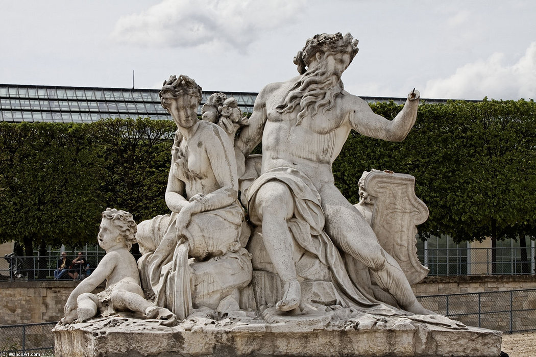 WikiOO.org - 백과 사전 - 회화, 삽화 Corneille Van Clève - La Statue De La Loire Et Du Loiret Dans Le Jardin Des Tuileries A Paris