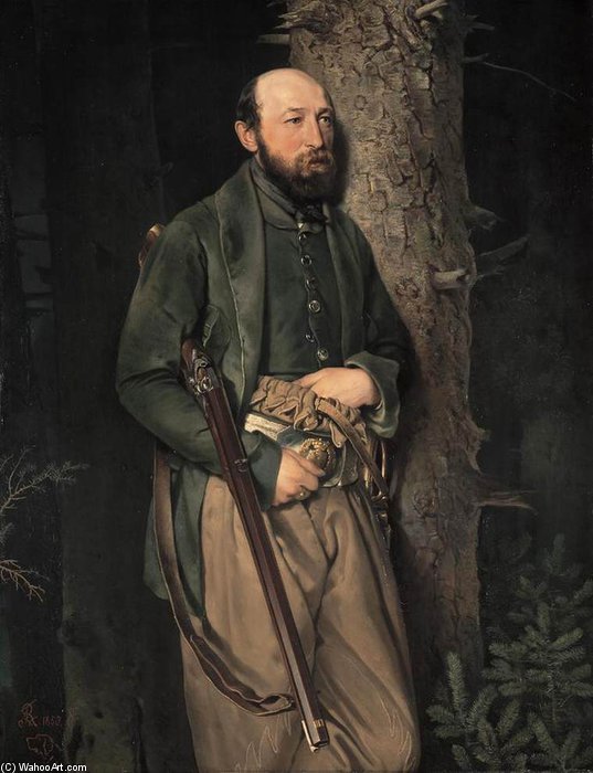 Wikioo.org - The Encyclopedia of Fine Arts - Painting, Artwork by Ferdinand Von Rayski - The Royal Saxon Forestry Inspector Carl Ludwig Von Schonberg