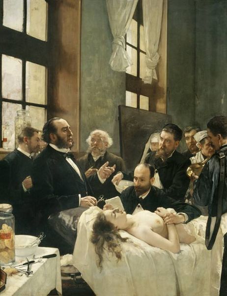 Wikioo.org - The Encyclopedia of Fine Arts - Painting, Artwork by Henri Gervex - Jules-émile Pean And His Surgery Class Before The Operation H. Gervex Pinx