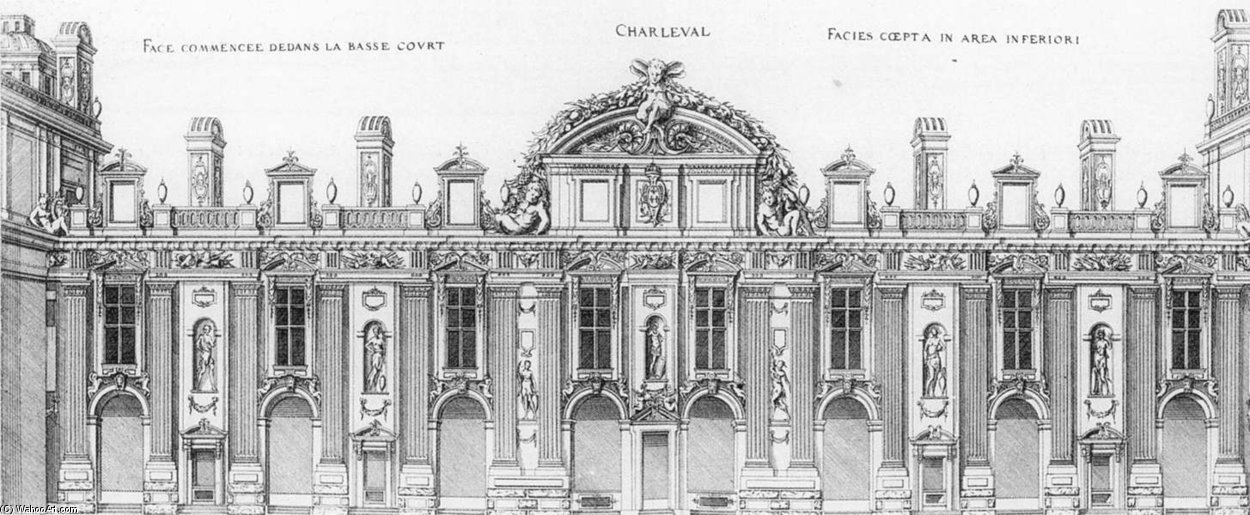 Wikioo.org – L'Enciclopedia delle Belle Arti - Pittura, Opere di Jacques I Androuet Du Cerceau (The Elder) - Chateau, Charleval