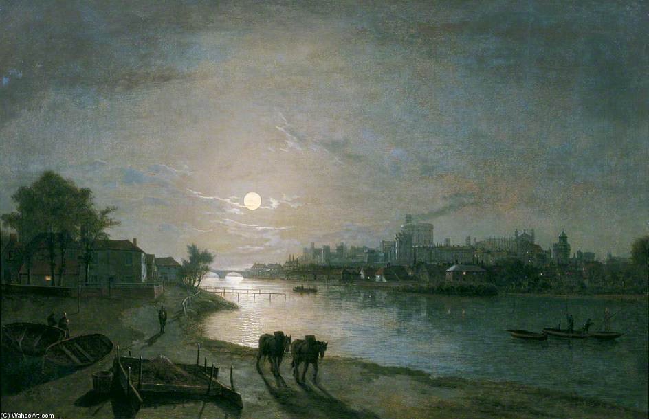WikiOO.org - Енциклопедія образотворчого мистецтва - Живопис, Картини
 Abraham Pether - Windsor Castle By Moonlight