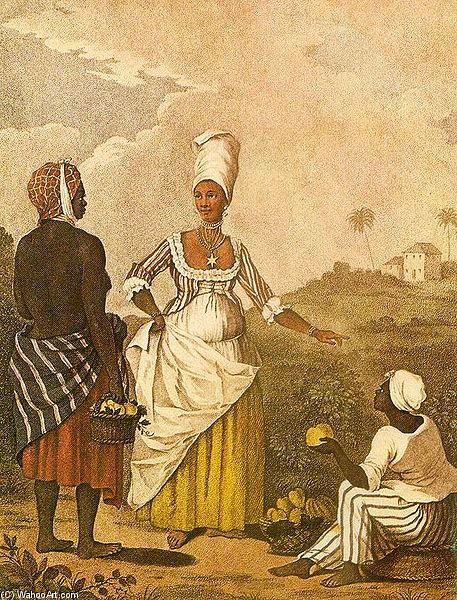 Wikioo.org - The Encyclopedia of Fine Arts - Painting, Artwork by Agostino Brunias - He Barbadoes Mulatto Girl