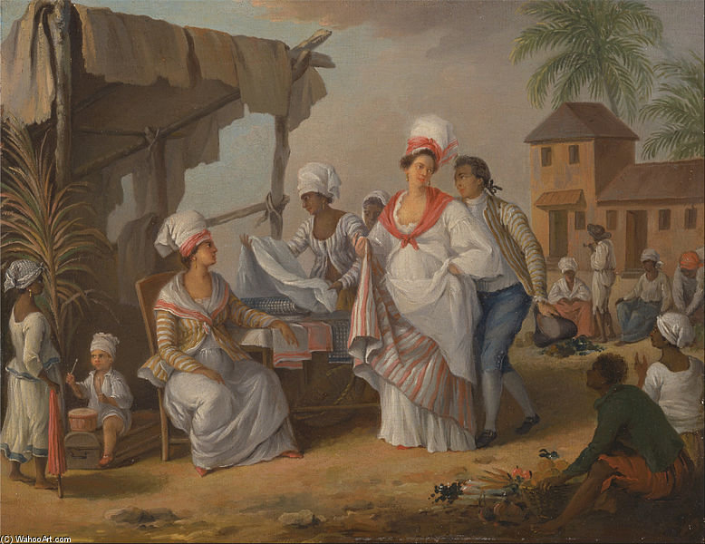 Wikioo.org - The Encyclopedia of Fine Arts - Painting, Artwork by Agostino Brunias - Market Day, Roseau, Dominica