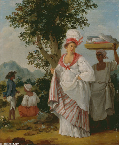 WikiOO.org - Encyclopedia of Fine Arts - Lukisan, Artwork Agostino Brunias - West Indian Creole Woman, With Her Black Servant