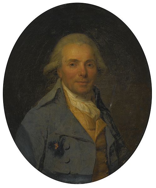 WikiOO.org - Enciclopédia das Belas Artes - Pintura, Arte por Antoine Vestier Avallon - Portrait Of A Man Wearing A Blue Coat
