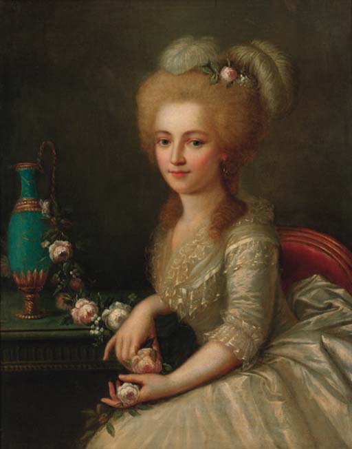Wikioo.org - The Encyclopedia of Fine Arts - Painting, Artwork by Antoine Vestier Avallon - Portrait Of A Young Lady