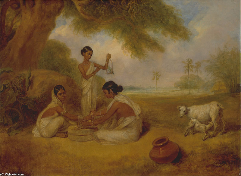 Wikioo.org - The Encyclopedia of Fine Arts - Painting, Artwork by Arthur William Devis - Grinding Corn