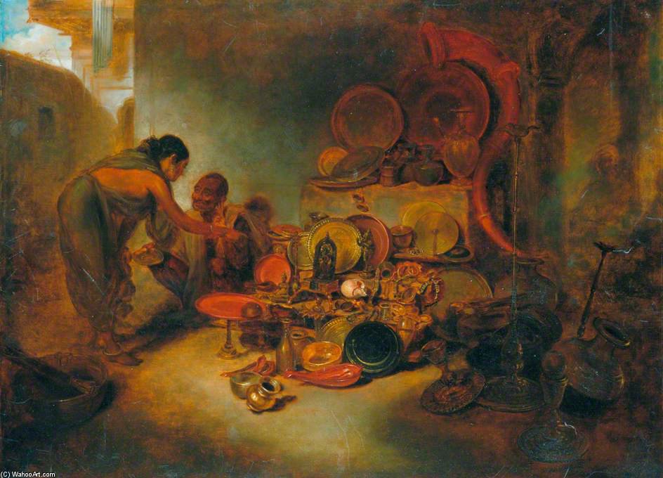 WikiOO.org - 백과 사전 - 회화, 삽화 Arthur William Devis - Scene In A Brazier's Shop In Bengal