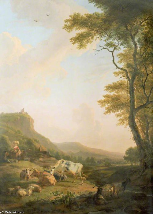 Wikioo.org - สารานุกรมวิจิตรศิลป์ - จิตรกรรม Balthasar Paul Ommeganck - A Pastoral Scene -