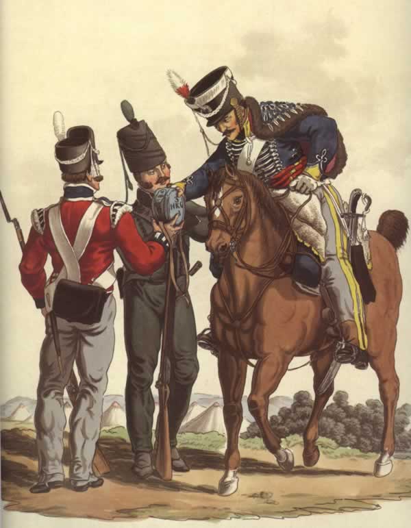 Wikioo.org - The Encyclopedia of Fine Arts - Painting, Artwork by Charles Hamilton Smith - 3rd Hussars, Infantry and Light Infantry, King's German