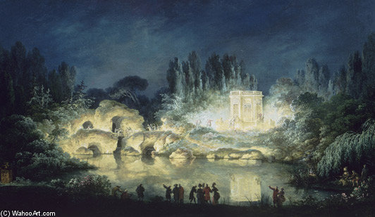 Wikioo.org - The Encyclopedia of Fine Arts - Painting, Artwork by Claude Louis Chatelet - Illumination Belvedere