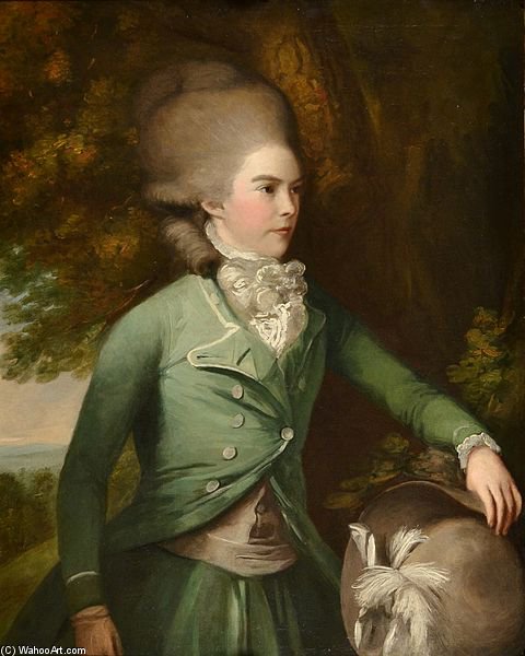 Wikioo.org - The Encyclopedia of Fine Arts - Painting, Artwork by Daniel Gardner - Jane Duchess Of Gordon In Green Riding Dress
