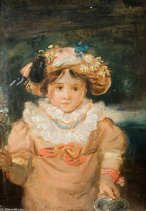 Wikioo.org - The Encyclopedia of Fine Arts - Painting, Artwork by Edward Bird - A Child With An Elaborate Headdress
