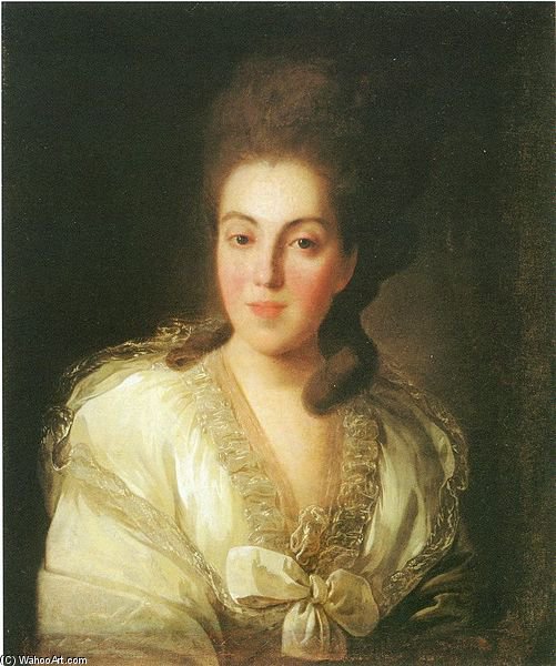 Wikioo.org - สารานุกรมวิจิตรศิลป์ - จิตรกรรม Fyodor Stepanovich Rokotov - Portrait Of Anna Stroganova