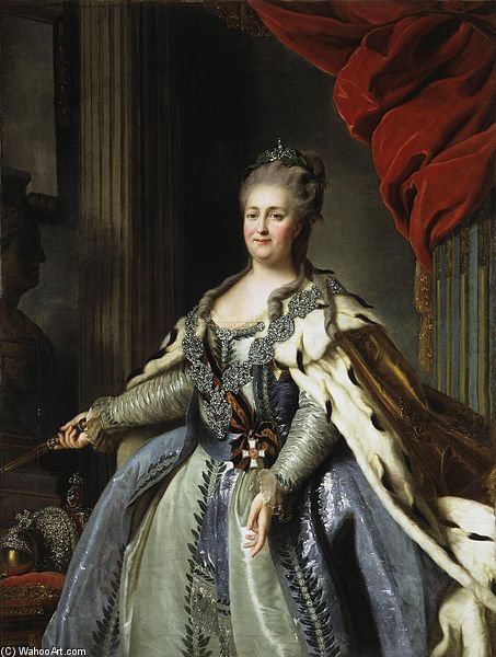 Wikioo.org - The Encyclopedia of Fine Arts - Painting, Artwork by Fyodor Stepanovich Rokotov - Portrait Of Catherine Ii Of Russia