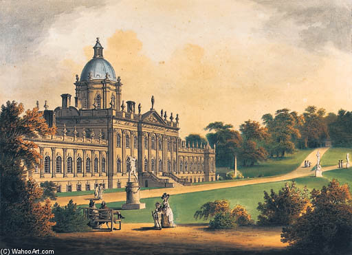 WikiOO.org - Encyclopedia of Fine Arts - Målning, konstverk Francis Nicholson - Castle Howard, Yorkshire