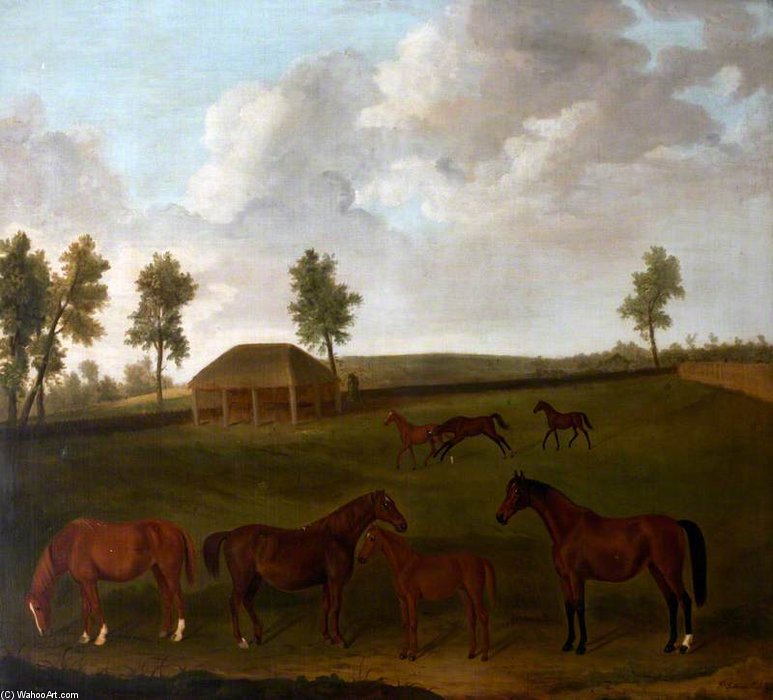 Wikioo.org - The Encyclopedia of Fine Arts - Painting, Artwork by Francis Sartorius Ii (John Francis Sartorius) - Mares And Foals