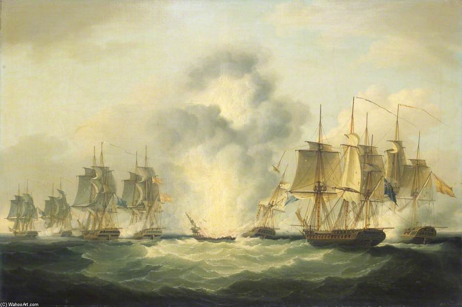 Wikioo.org - สารานุกรมวิจิตรศิลป์ - จิตรกรรม Francis Sartorius Ii (John Francis Sartorius) - Four Frigates Capturing Spanish Treasure Ships