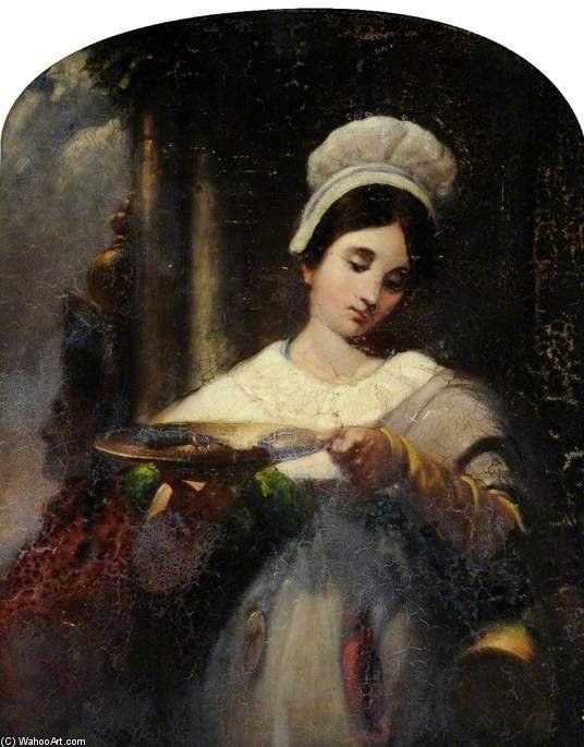 Wikioo.org - The Encyclopedia of Fine Arts - Painting, Artwork by Francis Wheatley - Girl Holding A Silver Salver