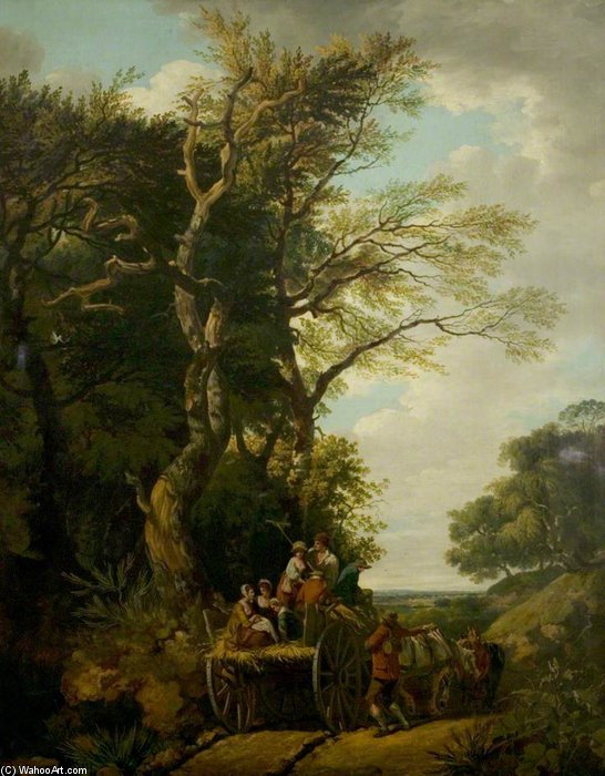 Wikioo.org - The Encyclopedia of Fine Arts - Painting, Artwork by Francis Wheatley - The Harvest Wagon