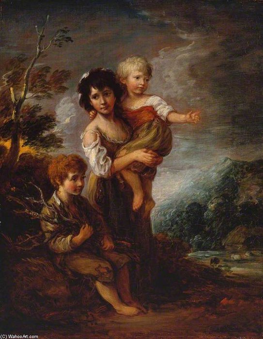 Wikioo.org - The Encyclopedia of Fine Arts - Painting, Artwork by Gainsborouth Dupont - Cottage Children