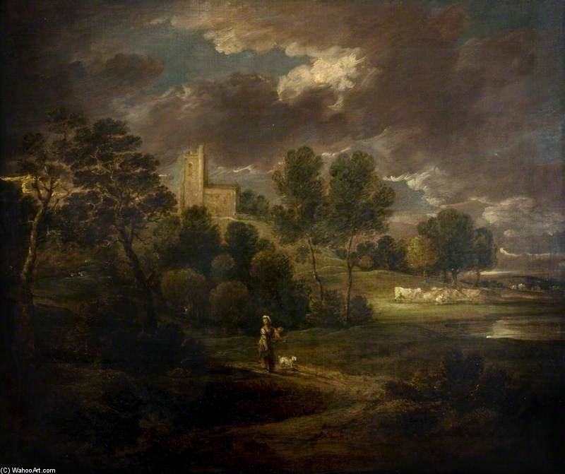 Wikioo.org - The Encyclopedia of Fine Arts - Painting, Artwork by Gainsborouth Dupont - Woody Landscape Near Bath