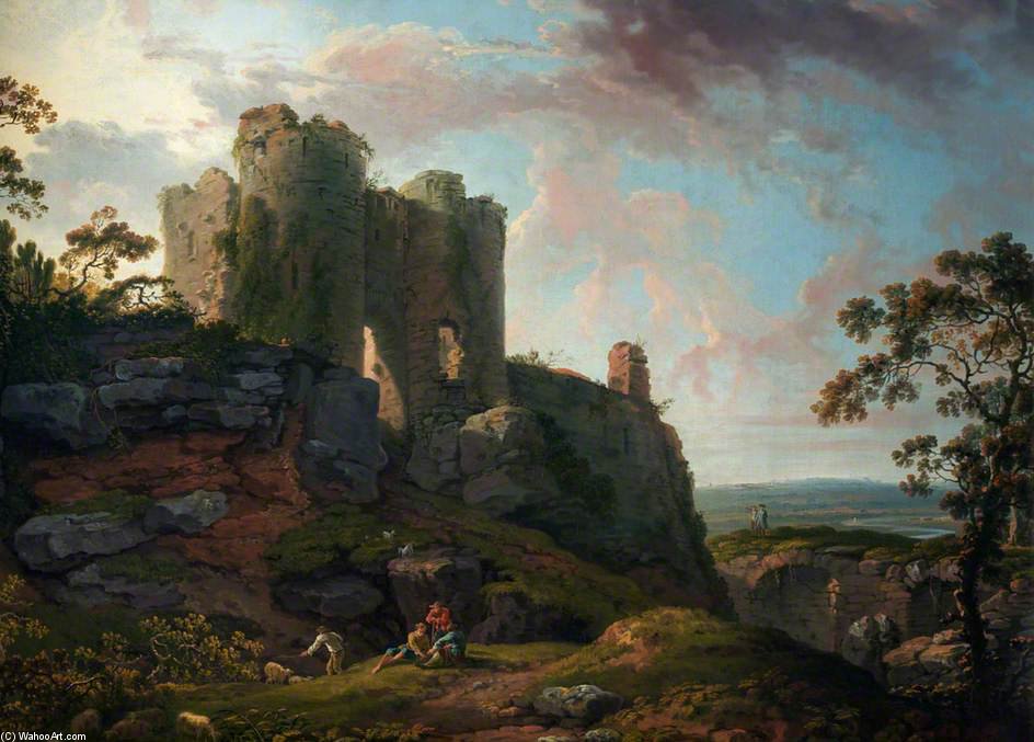 WikiOO.org - Enciclopédia das Belas Artes - Pintura, Arte por George Barret The Elder - Beeston Castle, Cheshire