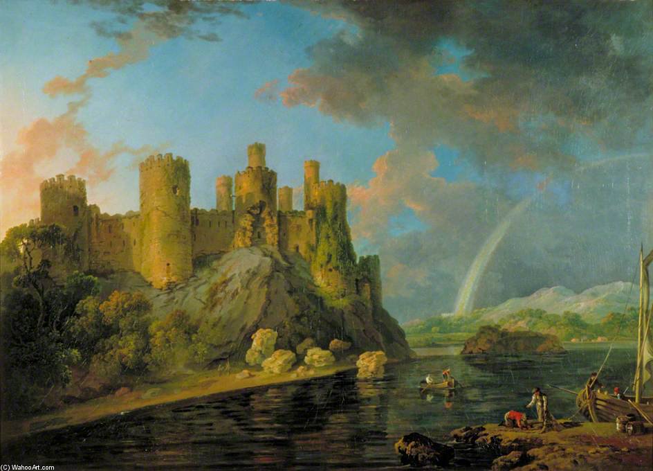 WikiOO.org - אנציקלופדיה לאמנויות יפות - ציור, יצירות אמנות George Barret The Elder - Conway Castle