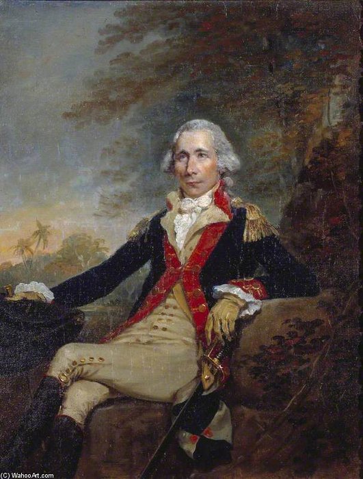 WikiOO.org - Encyclopedia of Fine Arts - Maalaus, taideteos George Chinnery - Colonel Woodburn Of The Bengal Artillery