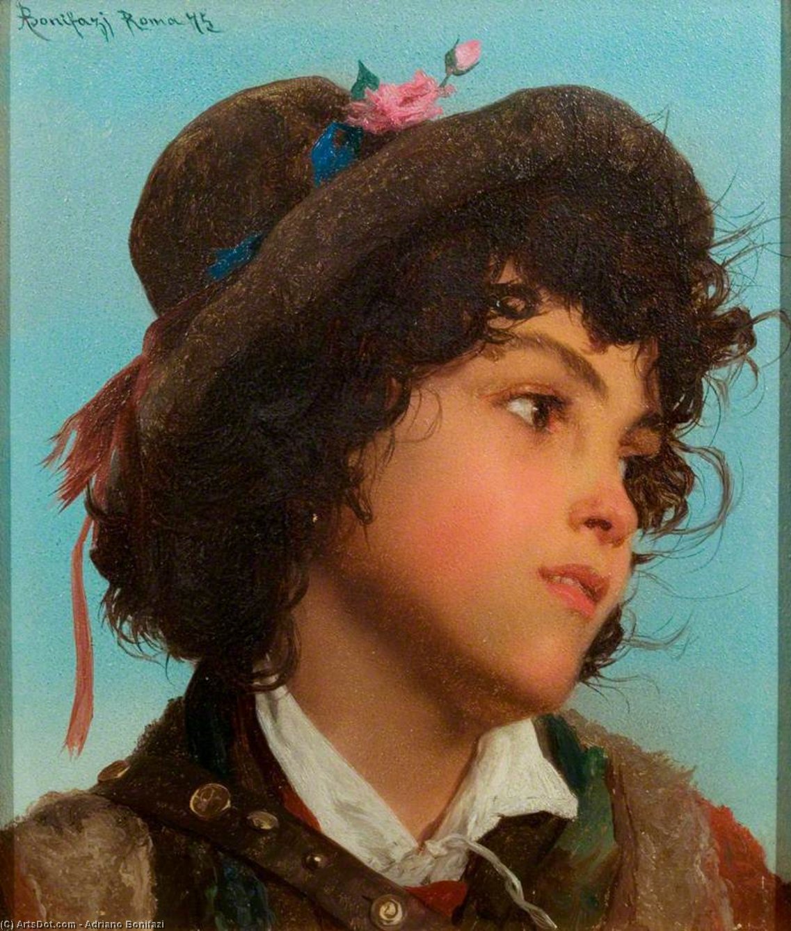 Wikioo.org - The Encyclopedia of Fine Arts - Painting, Artwork by Adriano Bonifazi - Head Of An Italian Boy