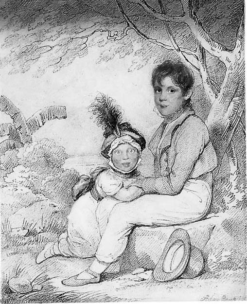 WikiOO.org - Encyclopedia of Fine Arts - Maalaus, taideteos George Chinnery - Portrait Of John And Agatha Humphreys
