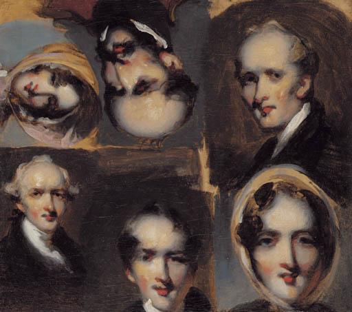 Wikioo.org - The Encyclopedia of Fine Arts - Painting, Artwork by George Chinnery - Portrait Studies Of Six Figures