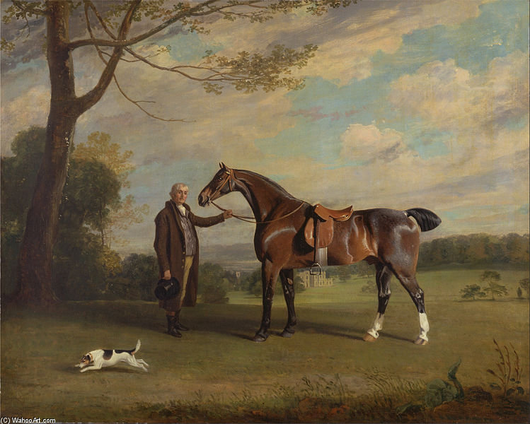 Wikioo.org - The Encyclopedia of Fine Arts - Painting, Artwork by Henry Bernard Chalon - The Earl Of Shrewsbury's Groom Holding A Hunter - Google Art Project