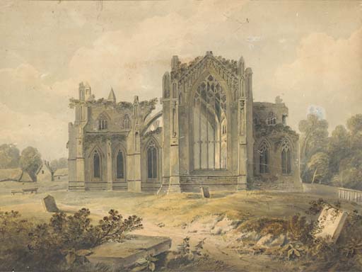 Wikioo.org - The Encyclopedia of Fine Arts - Painting, Artwork by Hugh William Williams - A Ruined Abbey