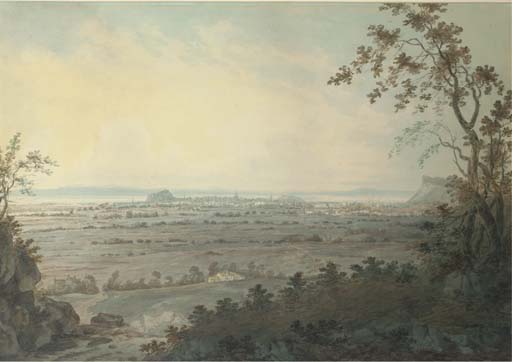 WikiOO.org - Encyclopedia of Fine Arts - Maľba, Artwork Hugh William Williams - Edinburgh From The Pentland Hills