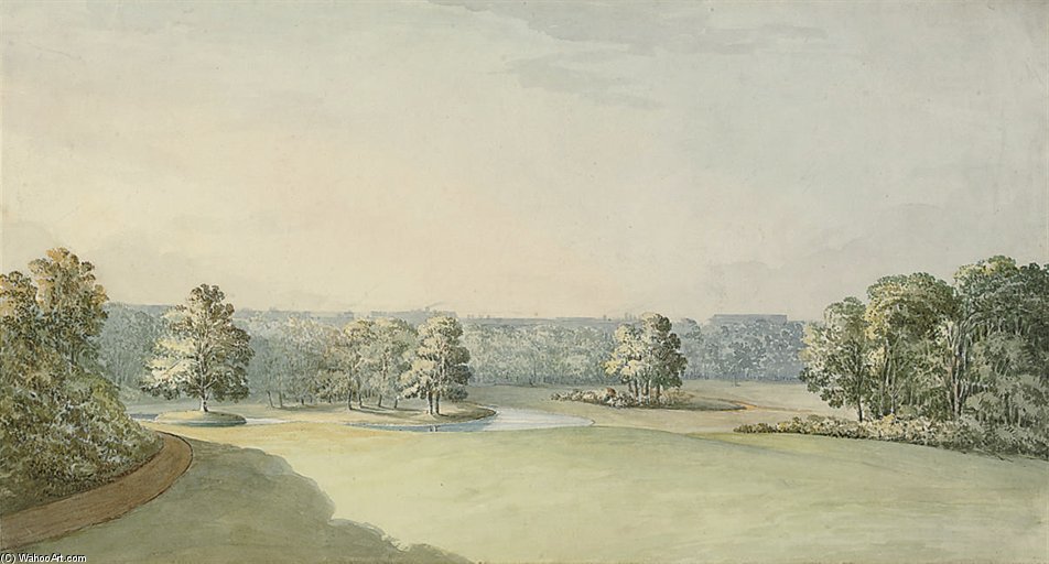 Wikioo.org - The Encyclopedia of Fine Arts - Painting, Artwork by Humphry Repton - The Gardens At Buckingham Palace