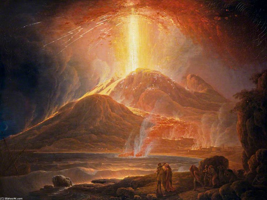 Wikoo.org - موسوعة الفنون الجميلة - اللوحة، العمل الفني Jacob More - Mount Vesuvius In Eruption