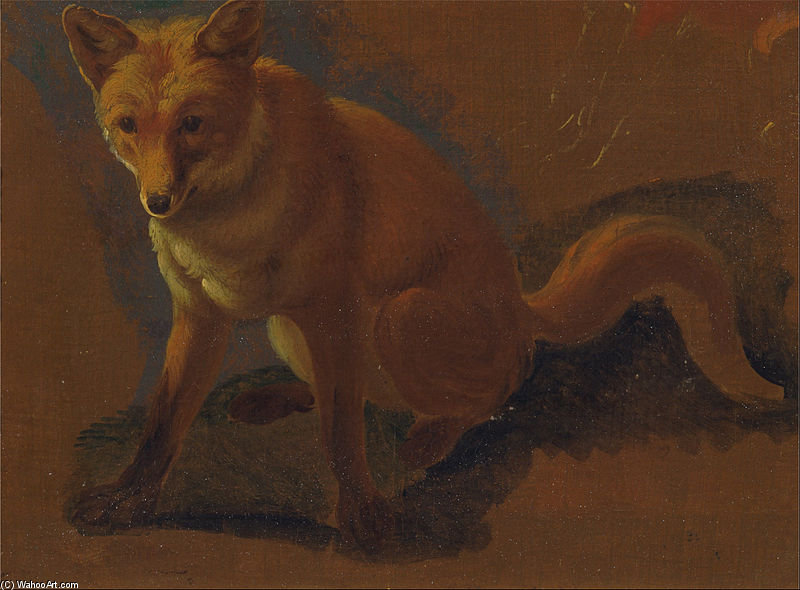 WikiOO.org - Encyclopedia of Fine Arts - Maleri, Artwork Jacques Laurent Agasse - Study Of A Fox