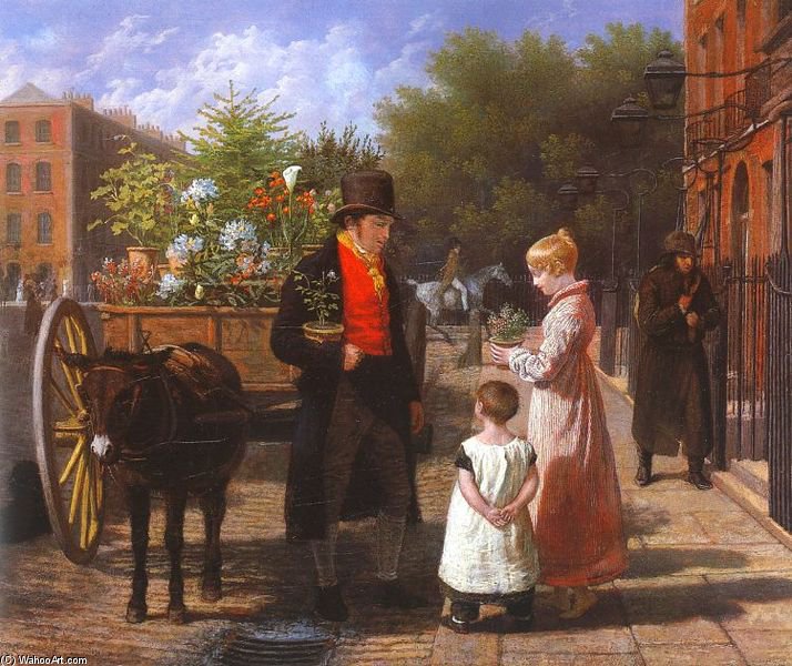Wikioo.org - The Encyclopedia of Fine Arts - Painting, Artwork by Jacques Laurent Agasse - The Flower Seller