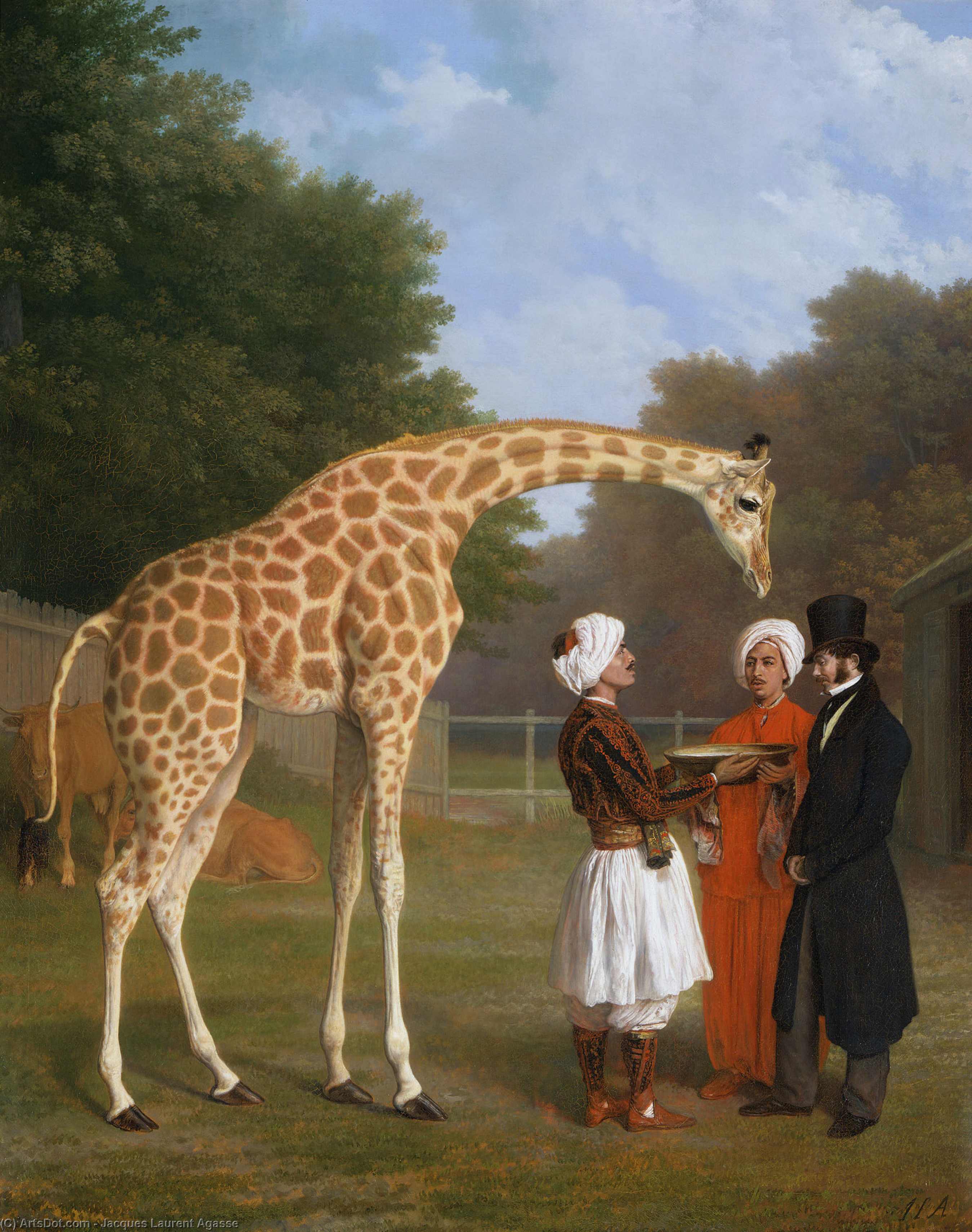 Wikioo.org – L'Enciclopedia delle Belle Arti - Pittura, Opere di Jacques Laurent Agasse - il nubian giraffa