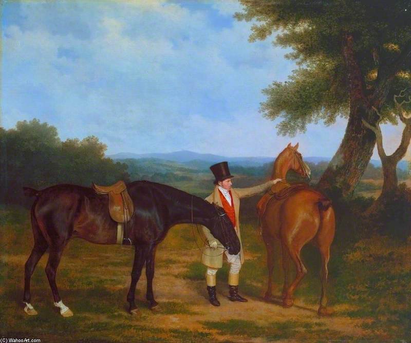 WikiOO.org - Encyclopedia of Fine Arts - Festés, Grafika Jacques Laurent Agasse - Two Hunters With A Groom