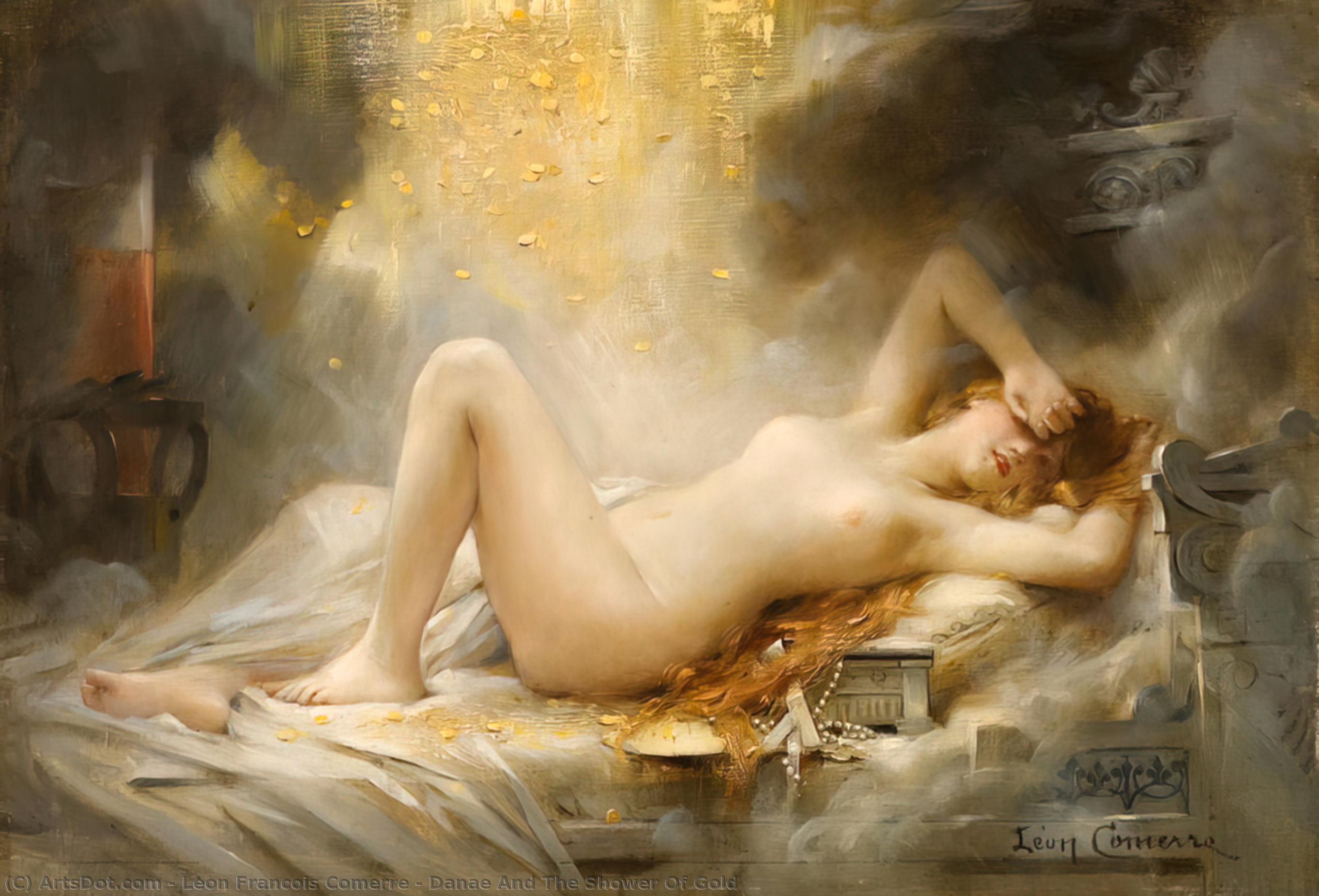 WikiOO.org - Encyclopedia of Fine Arts - Maleri, Artwork Leon Francois Comerre - Danae And The Shower Of Gold