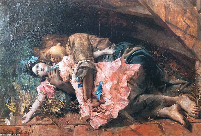 Wikioo.org - The Encyclopedia of Fine Arts - Painting, Artwork by Leon Francois Comerre - La Poupee De Cosette