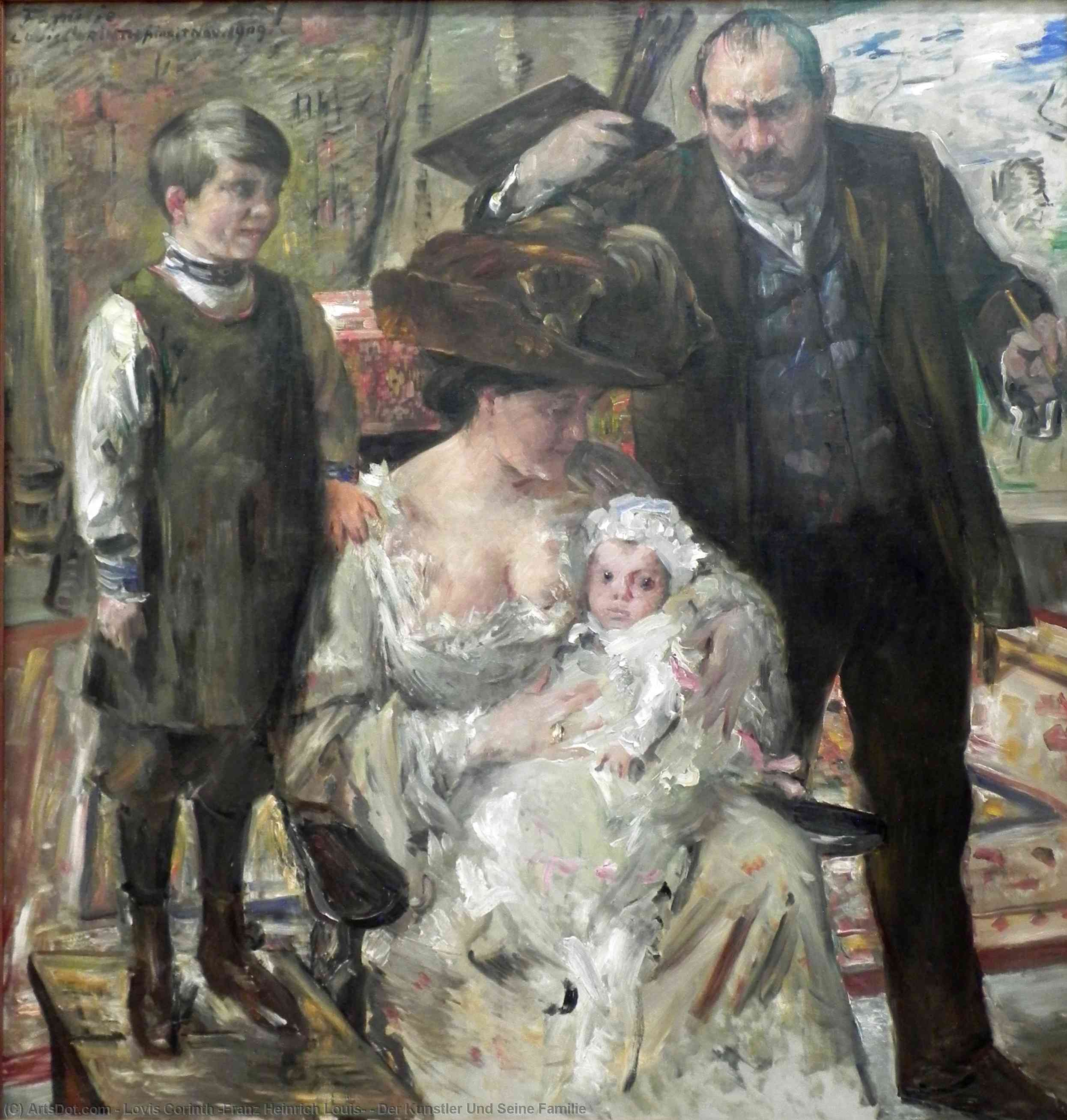 WikiOO.org - Εγκυκλοπαίδεια Καλών Τεχνών - Ζωγραφική, έργα τέχνης Lovis Corinth (Franz Heinrich Louis) - Der Kunstler Und Seine Familie