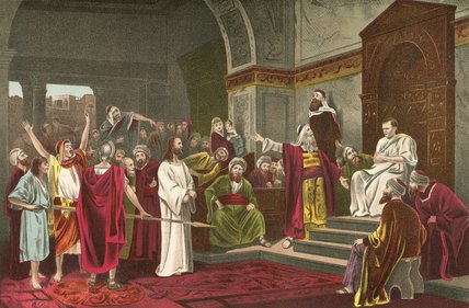 WikiOO.org - Encyclopedia of Fine Arts - Festés, Grafika Mihaly Munkacsy - Christ Before Pilate -