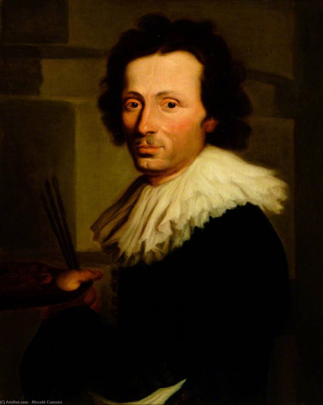 Wikioo.org - The Encyclopedia of Fine Arts - Painting, Artwork by Niccolò Cassana - Portrait Of An Artist