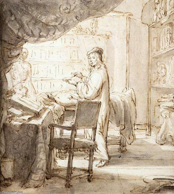 WikiOO.org - Encyclopedia of Fine Arts - Maleri, Artwork Nicolaas Verkolje - Portrait Of An Anatomist